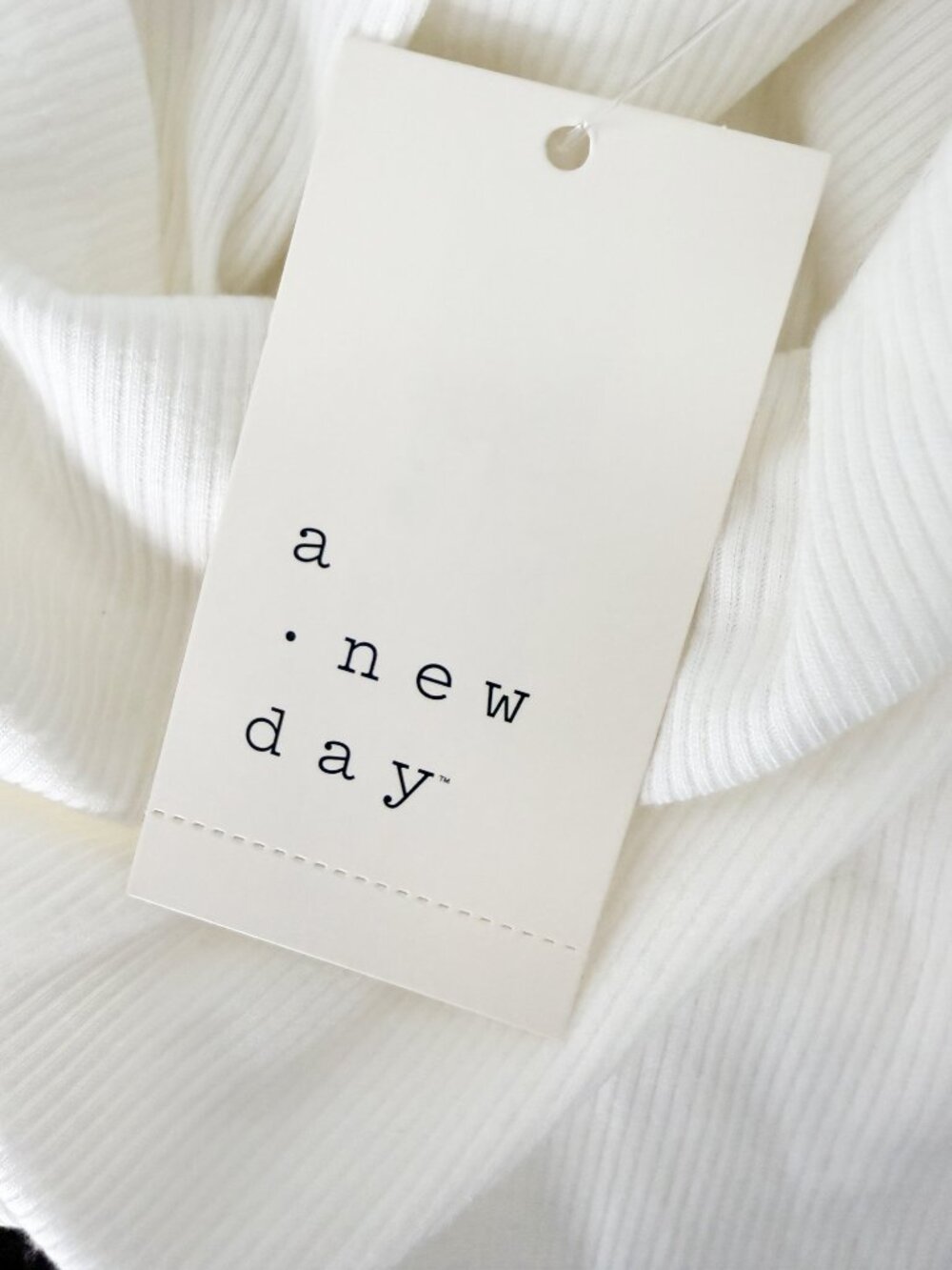 A New Day Slim Fit Modern Ribbed Mock Neck Tank Top Off-White XL NEW - Picture 5 of 9